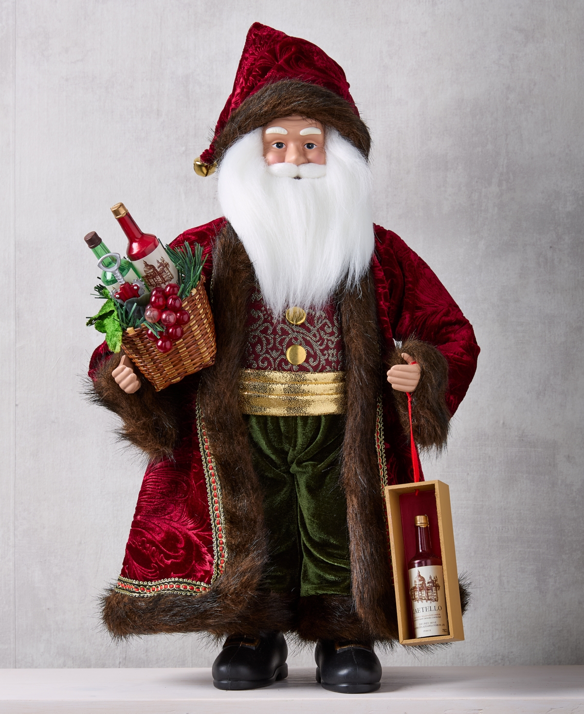 Holiday Lane Heritage Caucasian Santa With Wine, Macy's Exclusive