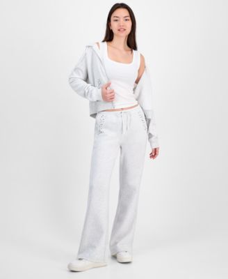 Planet Heart Juniors Novelty Fleece Zip Up Hoodie Novelty Flare Fleece Sweatpants