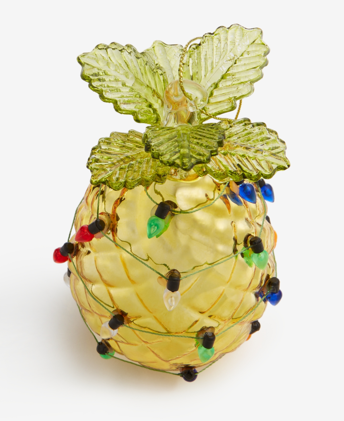 Holiday Lane Hawaii Glass Decorated Pineapple Ornament, Macy's Exclusive In Multi