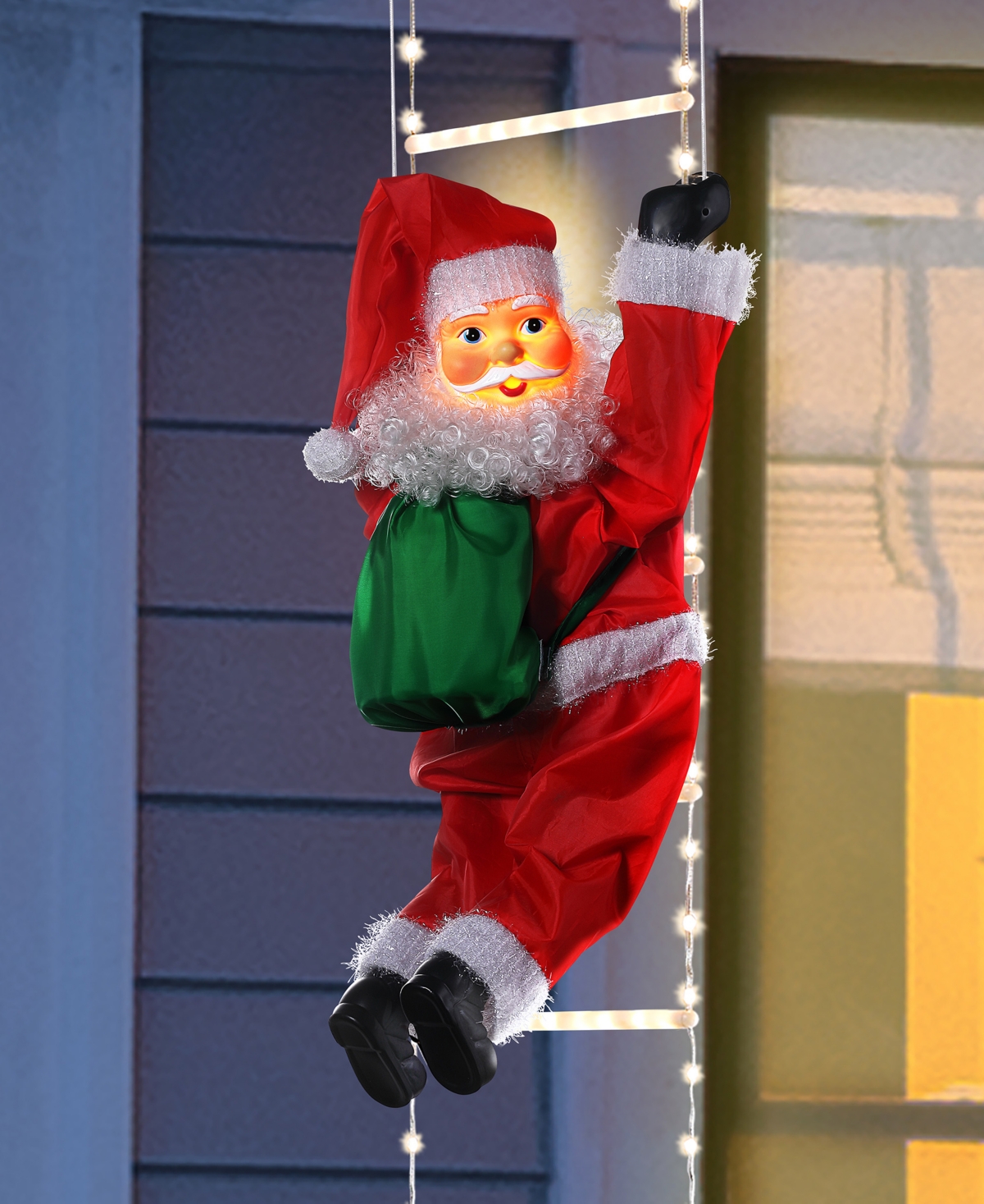 Mr. Christmas Super Climbing Outdoor Rope Ladder Climbing Santa In Multi