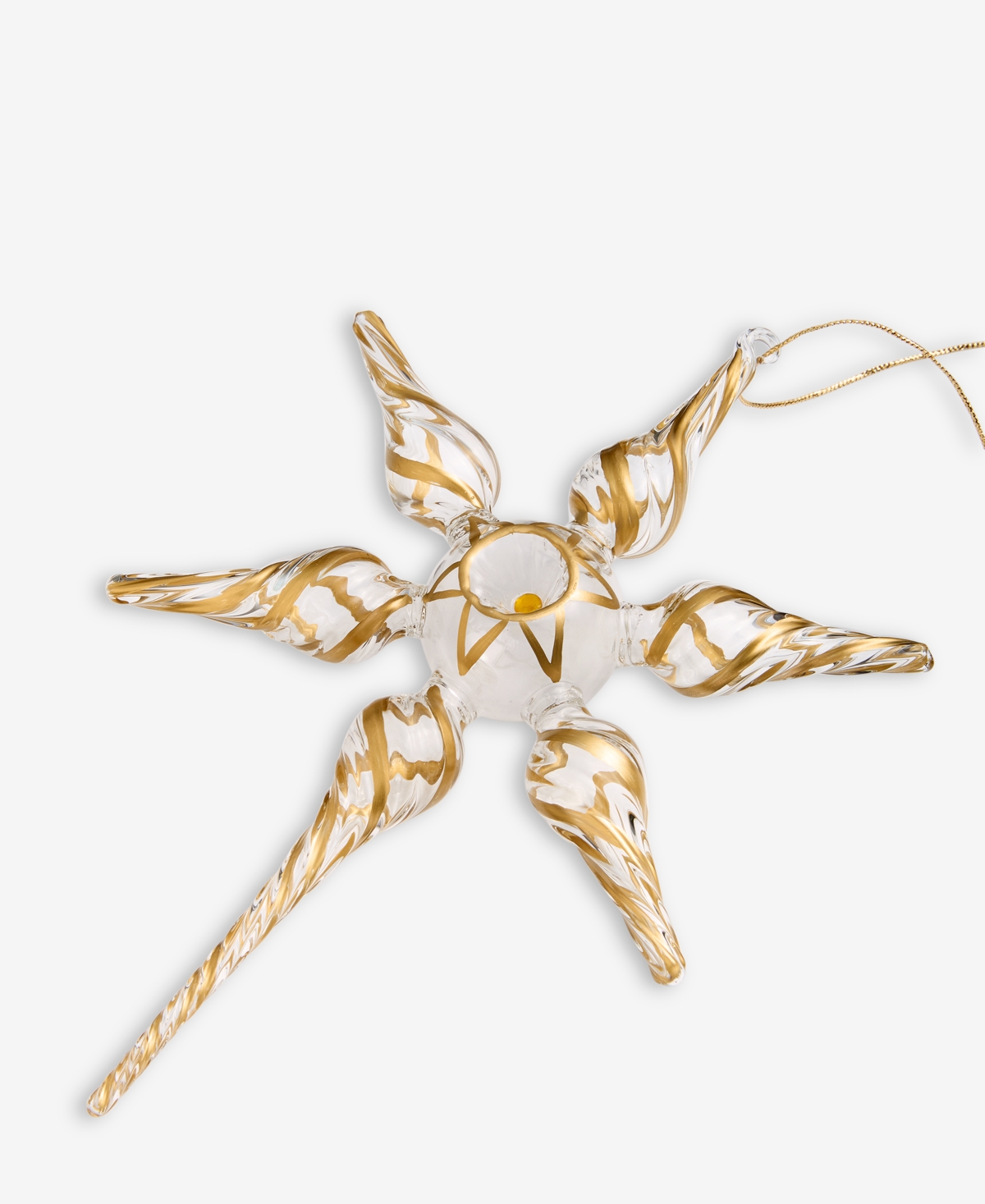 Holiday Lane Blessed Glass Gold-tone Striped Finial Ornament, Macy's Exclusive In Multi