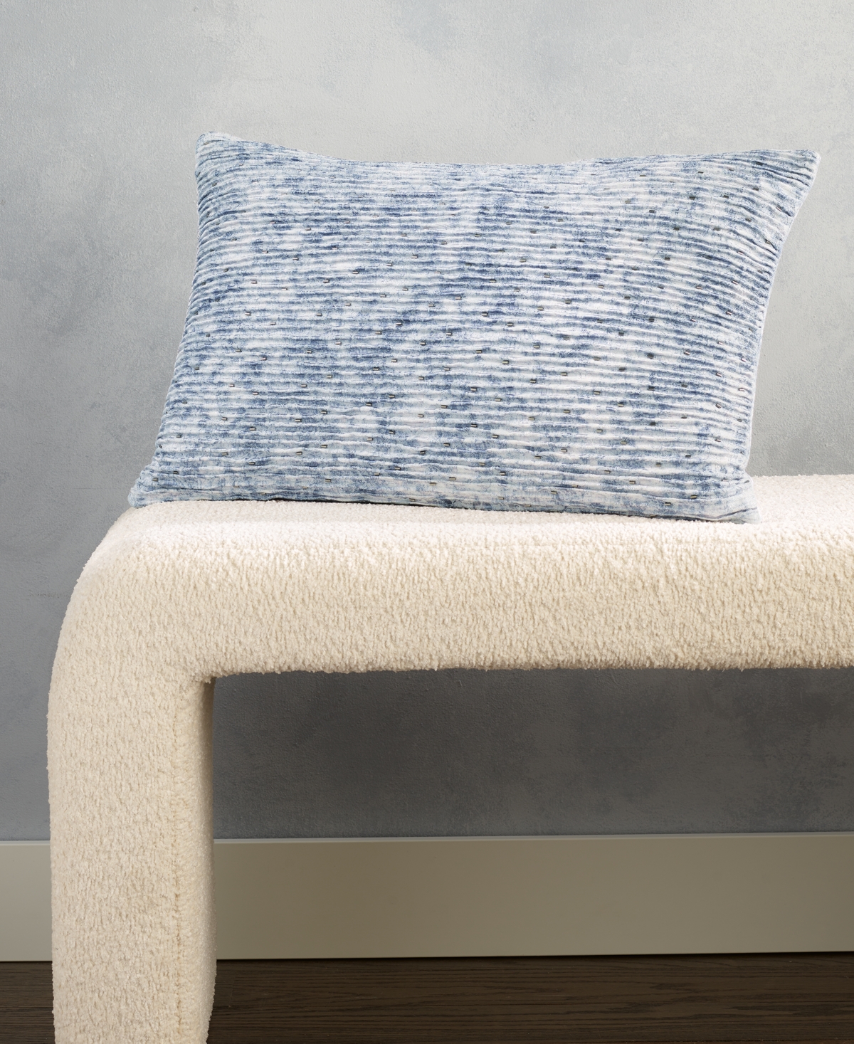 Hotel Collection Crystalline Micropleated Decorative Pillow, 14" X 22", Macy's Exclusive In Gray