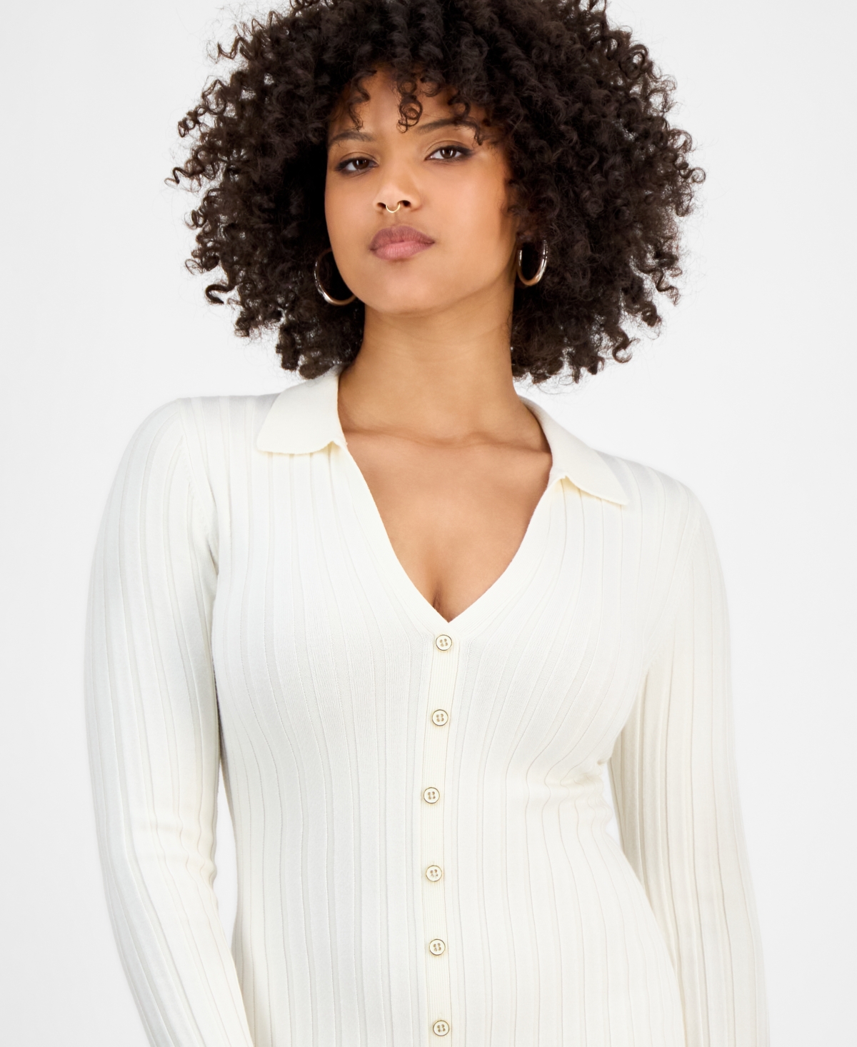 Guess Women's Miranda Long-sleeve Sweater Dress In White