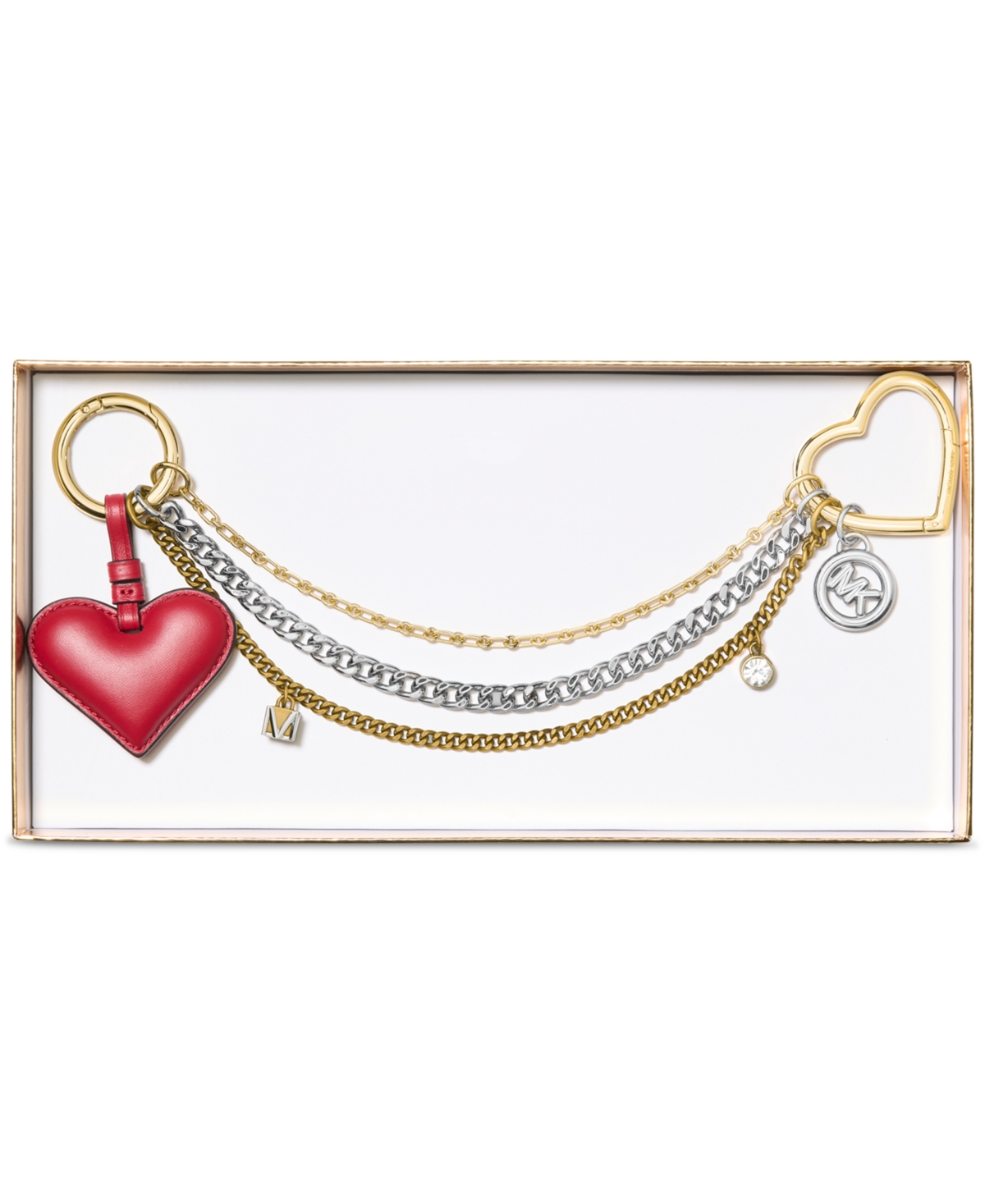 Michael Kors Michael  Jewel Heart Chain Charm In Gold
