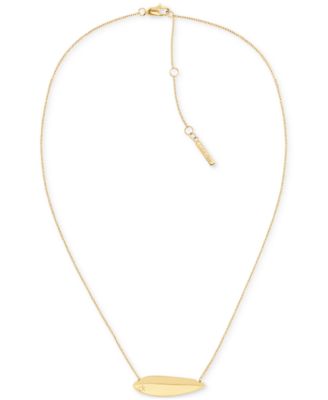 Calvin Klein - Logo-Etched Sculpted Pendant Necklace, 16" + 2" extender