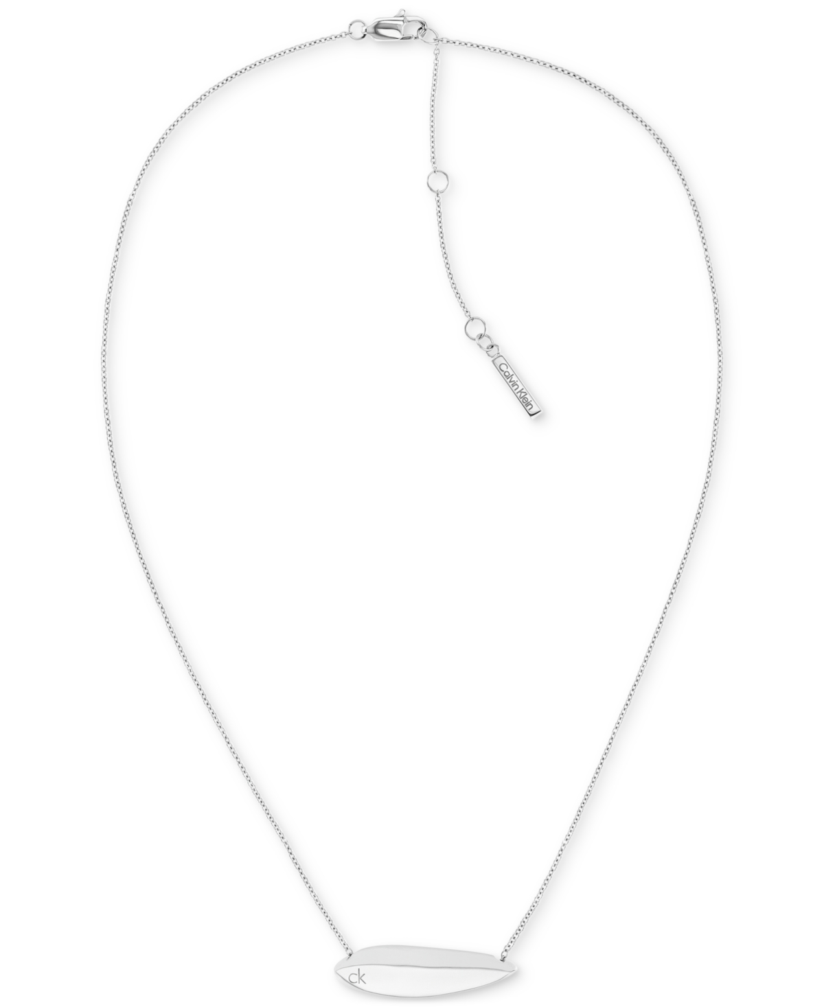 Logo-Etched Sculpted Pendant Necklace, 16" + 2" extender - Gold