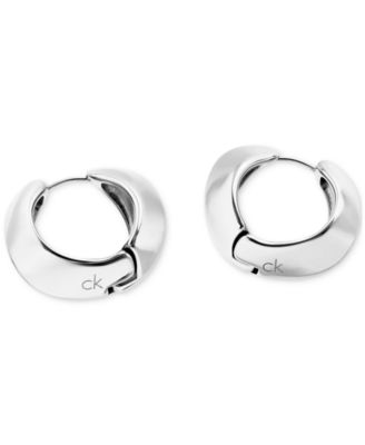 Small Logo-Etched Sculpted Hoop Earrings, 0.91" 