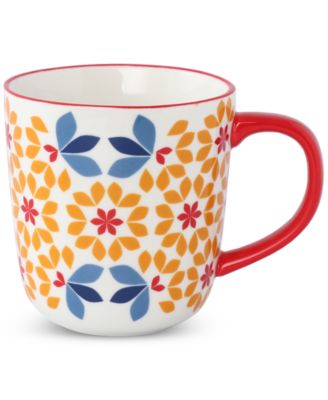 Geo Floral Mugs, Assorted Set of 4