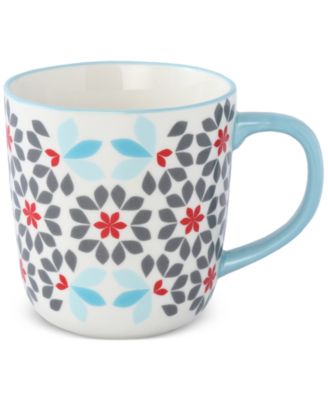 Geo Floral Mugs, Set of 4