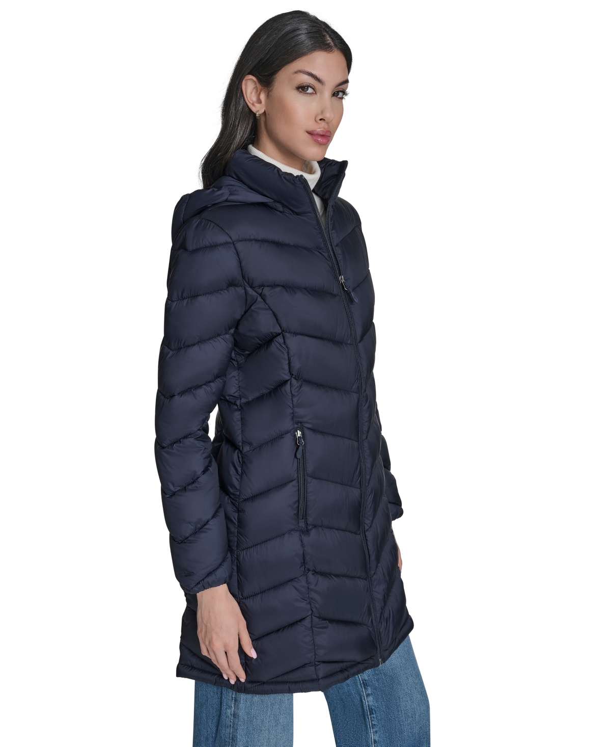 Charter Club Women's Packable Hooded Puffer Coat, Created For Macy's In Blue