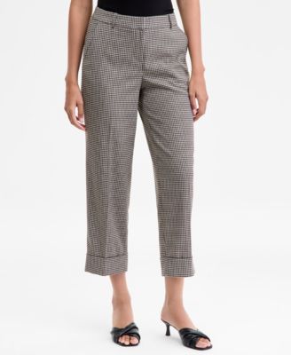 Women's Cropped Houndstooth Pants