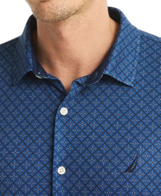 Men's Printed Classic-Fit Performance Button-Down Shirt