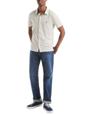 Men's Printed Classic-Fit Performance Button-Down Shirt