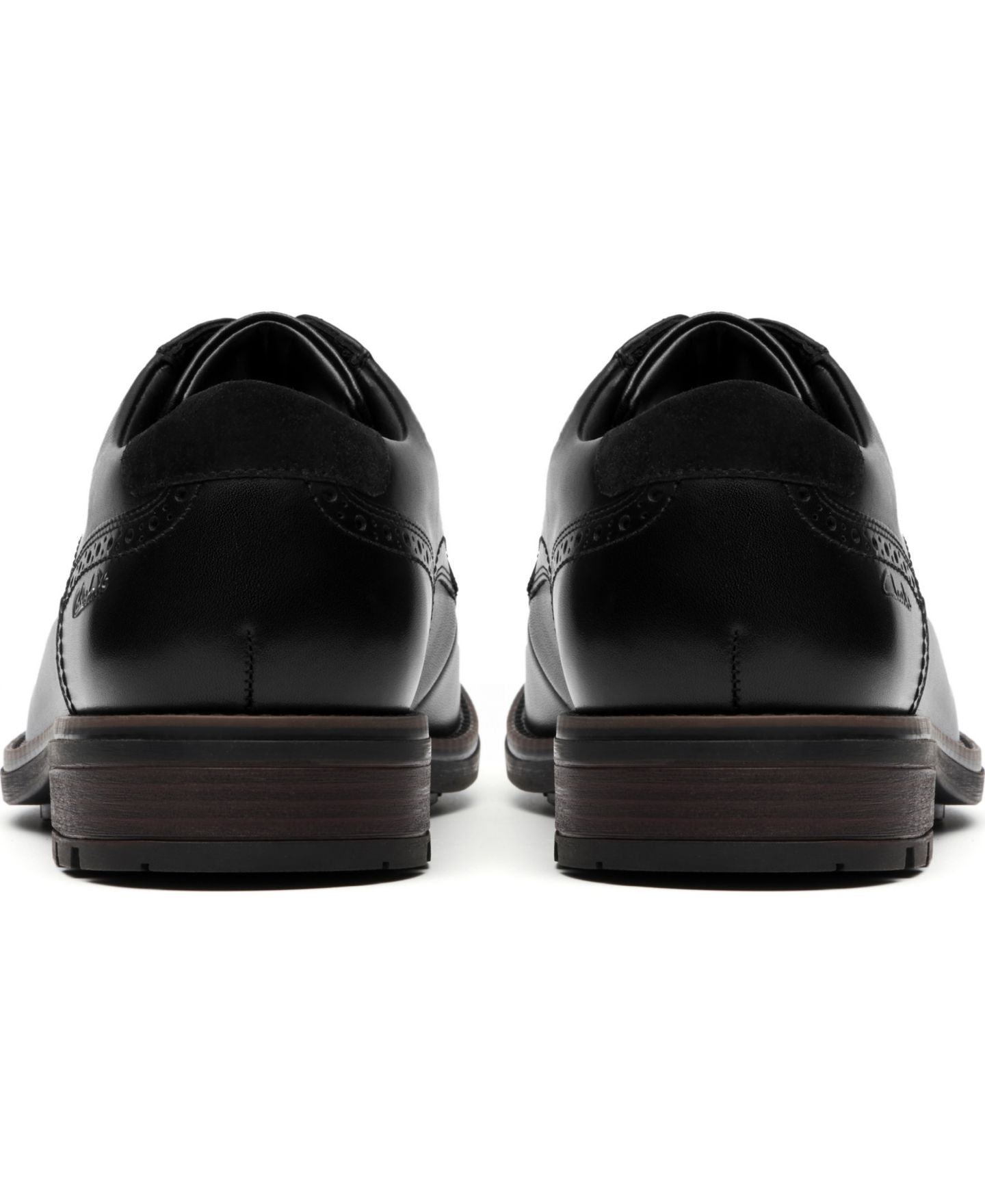 Мужские туфли Clarks Emmet Plain Toe Dress Shoe, цвет: Чёрный гладкий кожаный — фото 6
