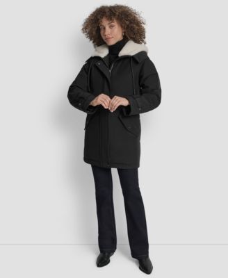 Women's Faux-Fur-Lined Hooded Softshell Coat