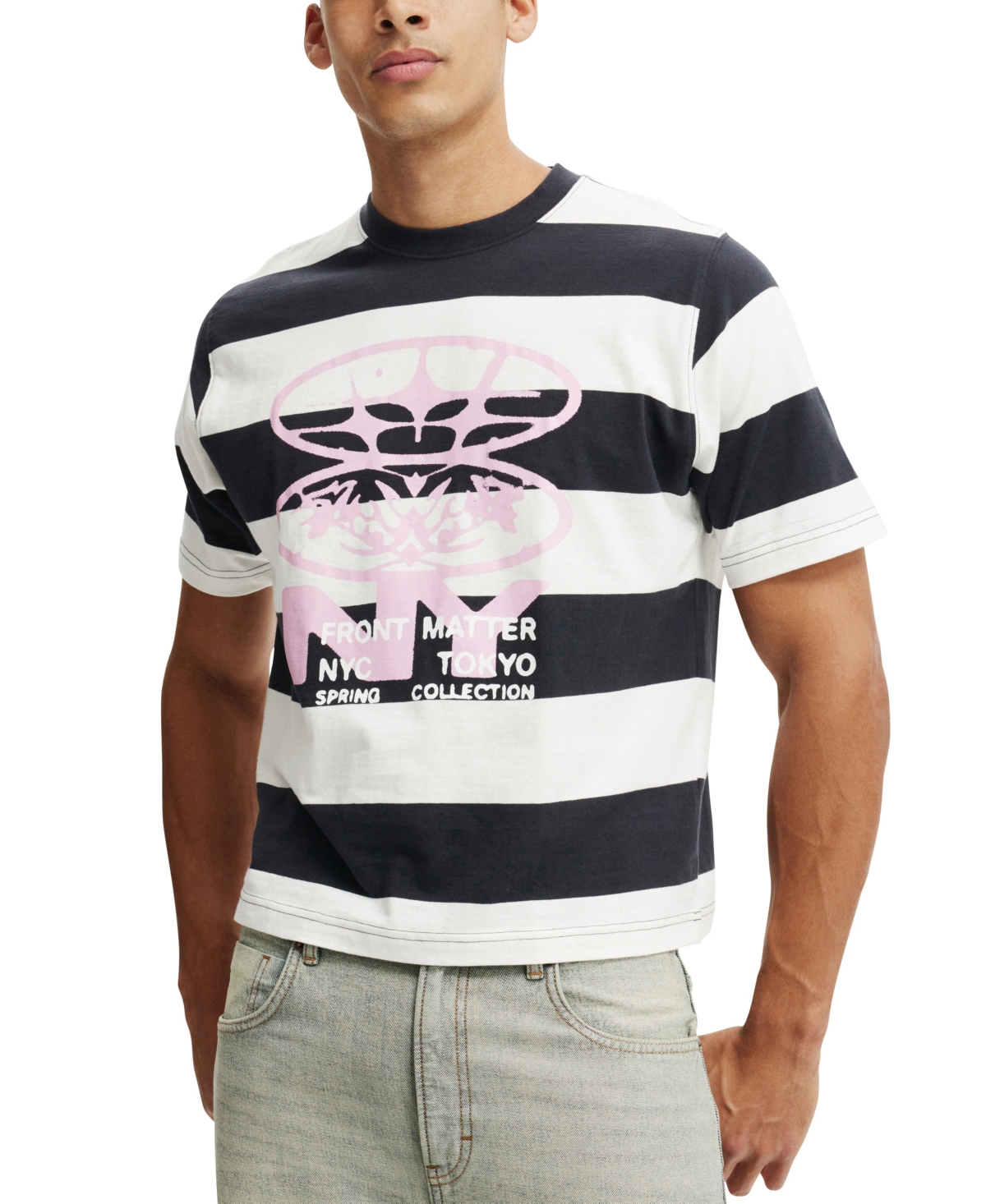 Men's Cropped Fit Graphic T-Shirt - Multi