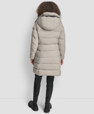 Women's Bibbed Hooded Zip-Front Puffer Coat