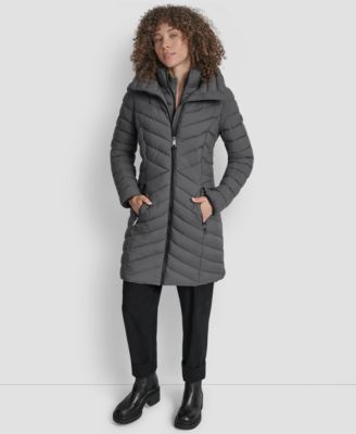 DKNY - Women's Bibbed Packable Puffer Coat