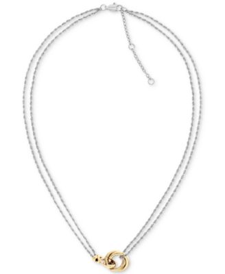 Tommy Hilfiger - Two-Tone Nautical Knot Pendant Necklace, 16" + 2" extender