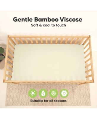 Waterproof Crib Sheets for Boys, Girls, 2pk Baby Fitted Crib Sheet, Waterproof Crib Mattress Protector Sheets