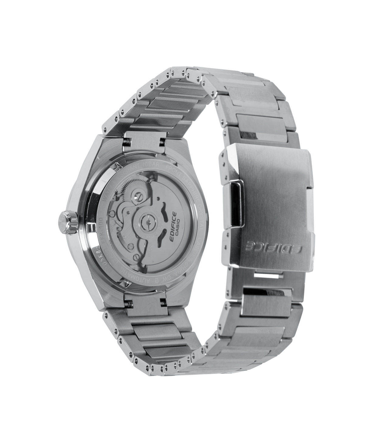 G-shock Men's Edifice Silver-tone Stainless Steel Watch, 43.5mm In Silver