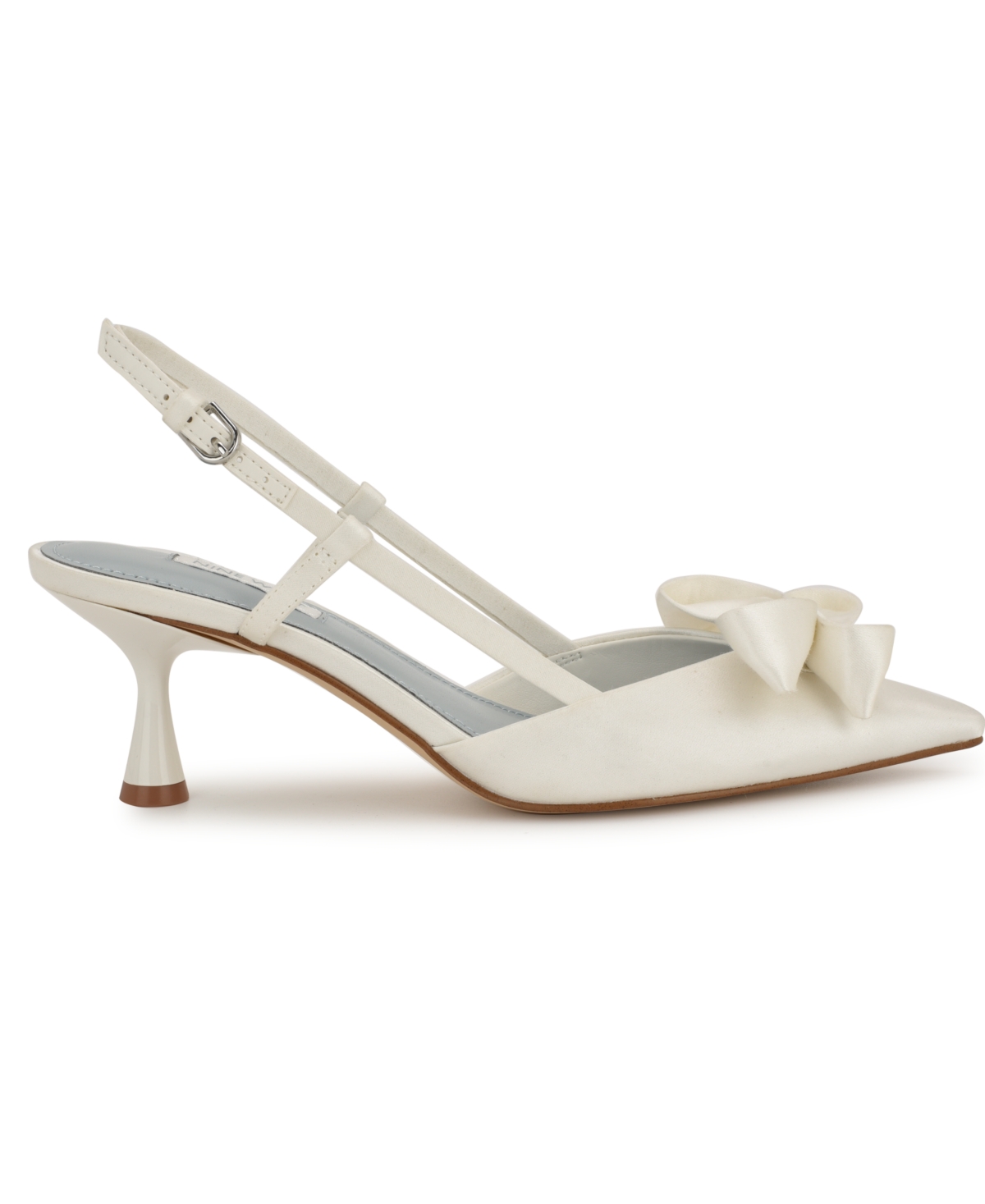 Nine West Women's Raska Bridal Pointy Toe Slingback Dress Pumps In White