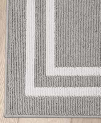 Double Line Border Tufted Runner Rug, 30" x 120"
