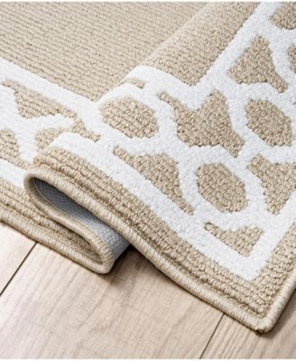 Christine Trellis Border Tufted Runner Rug, 30" x 120"