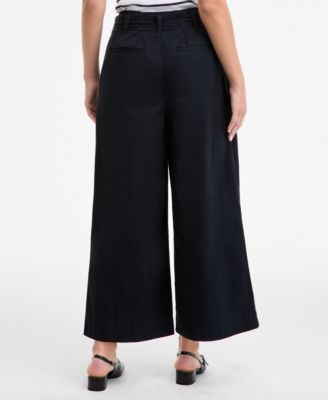 Women's High-Rise Belted Cropped Wide-Leg Pants, Macy's Exclusive  