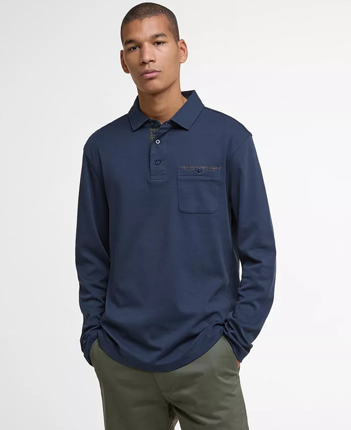 Men's Tailored Fit Premium Corpatch Long Sleeve Polo Shirt