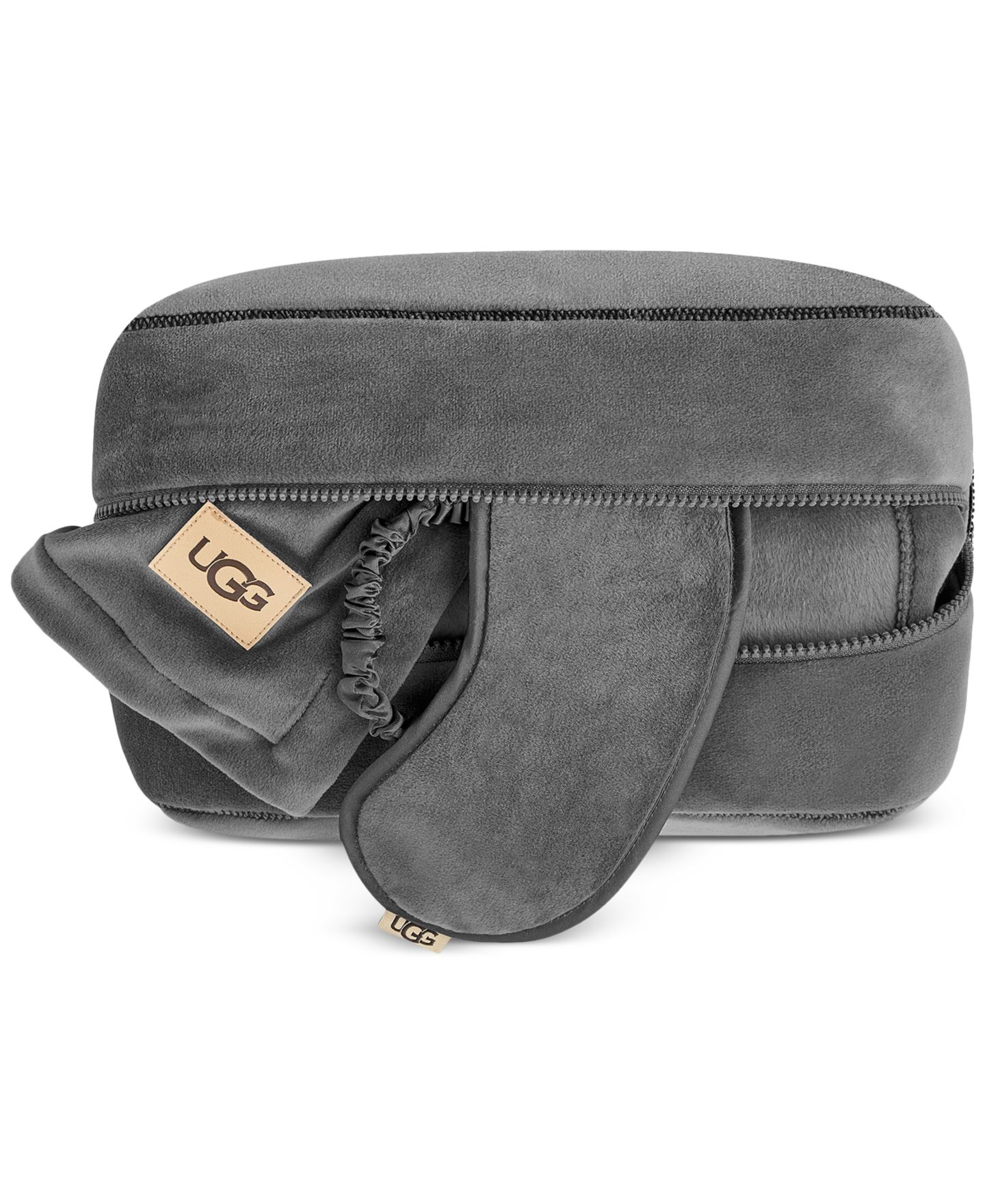 Пледы UGG® Raegan 3-Piece Throw, Eye Mask and Case Gift Set, цвет: Угольный — фото 8