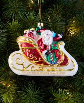 Thanksgiving Day Parade 2025 Glass Santa's Sleigh Ornament, Macy's Exclusive
