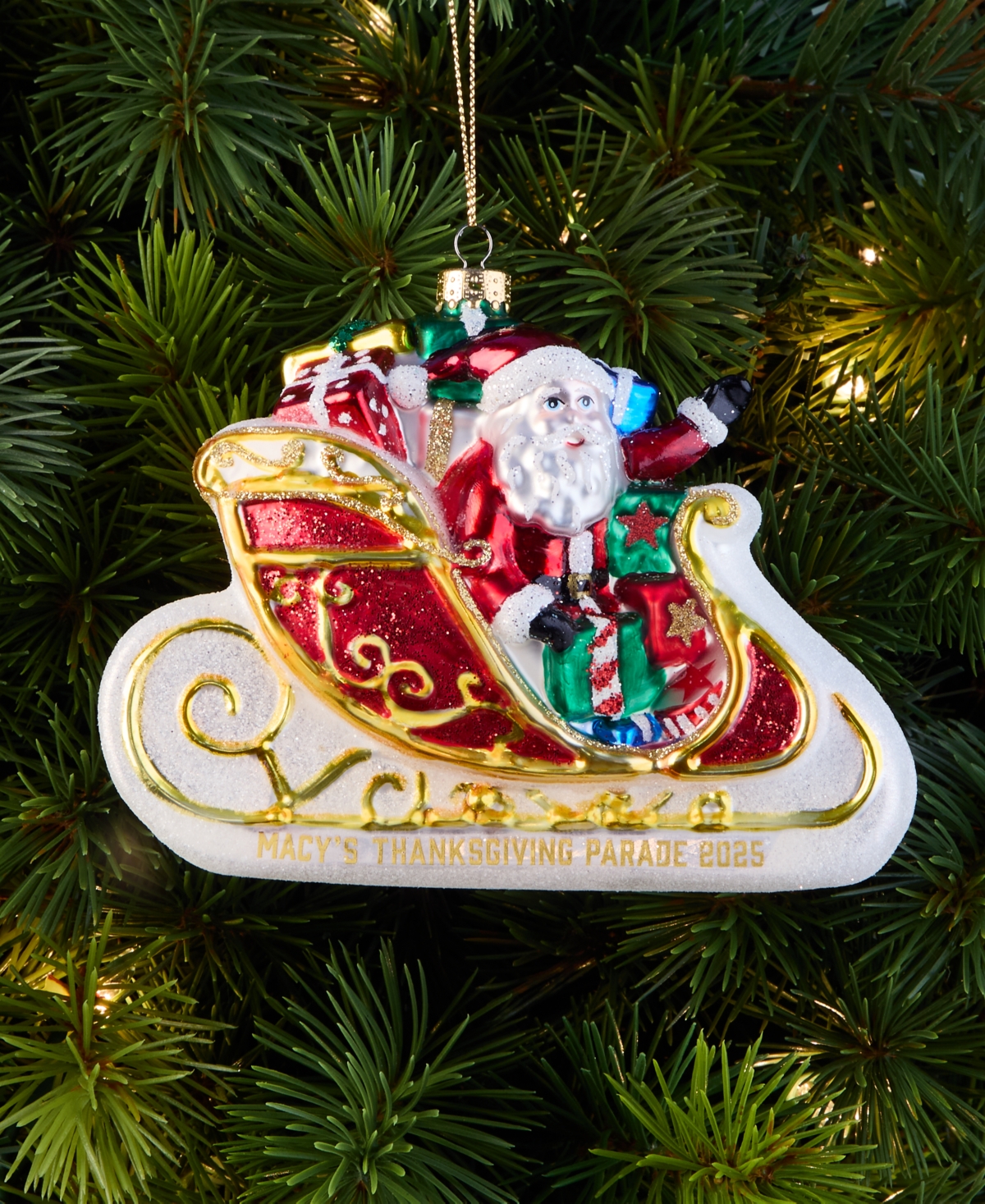Macy's Thanksgiving Day Parade 2025 Glass Santa's Sleigh Ornament,  Exclusive In Multi