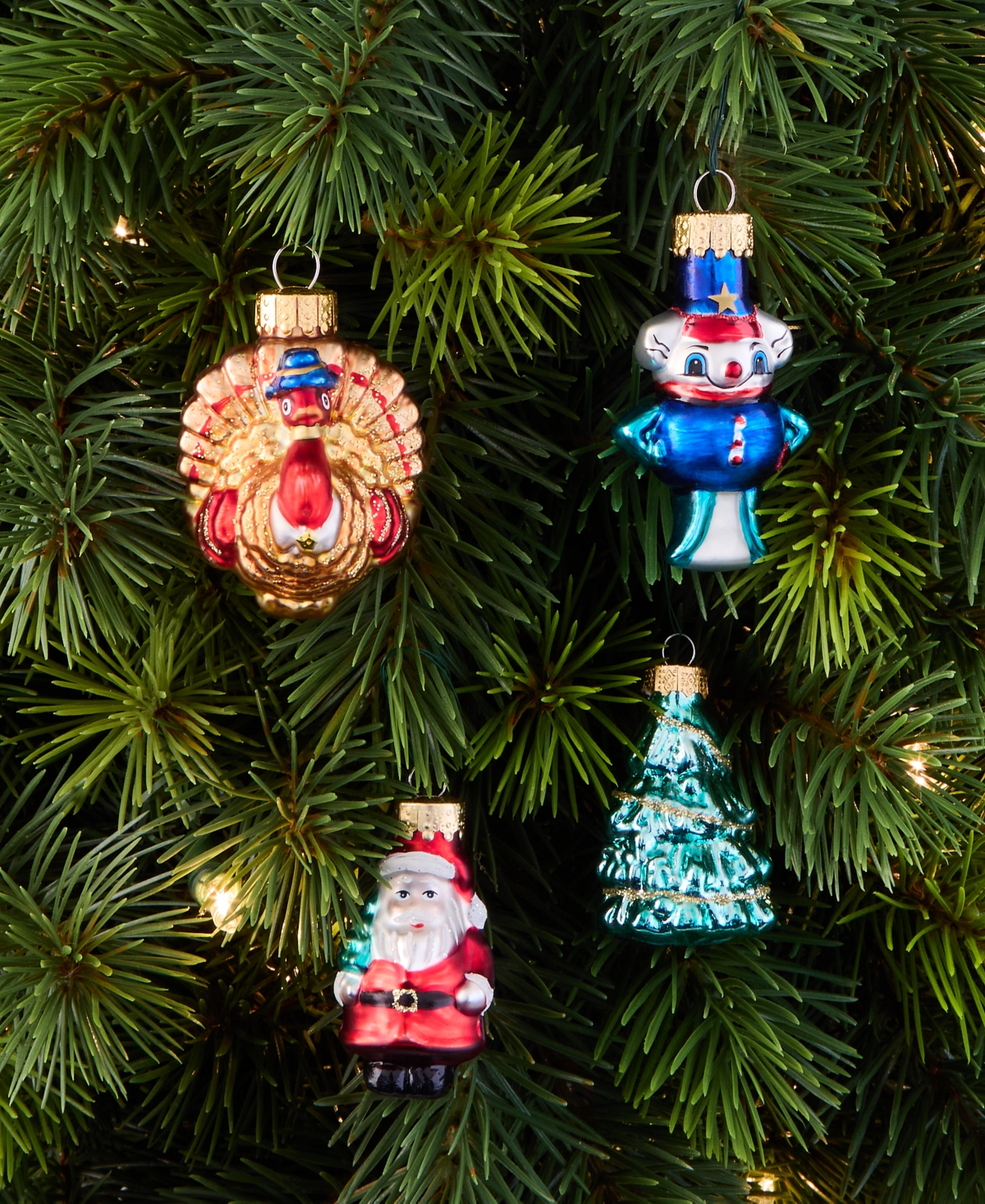 Macy's Thanksgiving Day Parade Set Of 4 Glass Mini Ornaments,  Exclusive In Multi