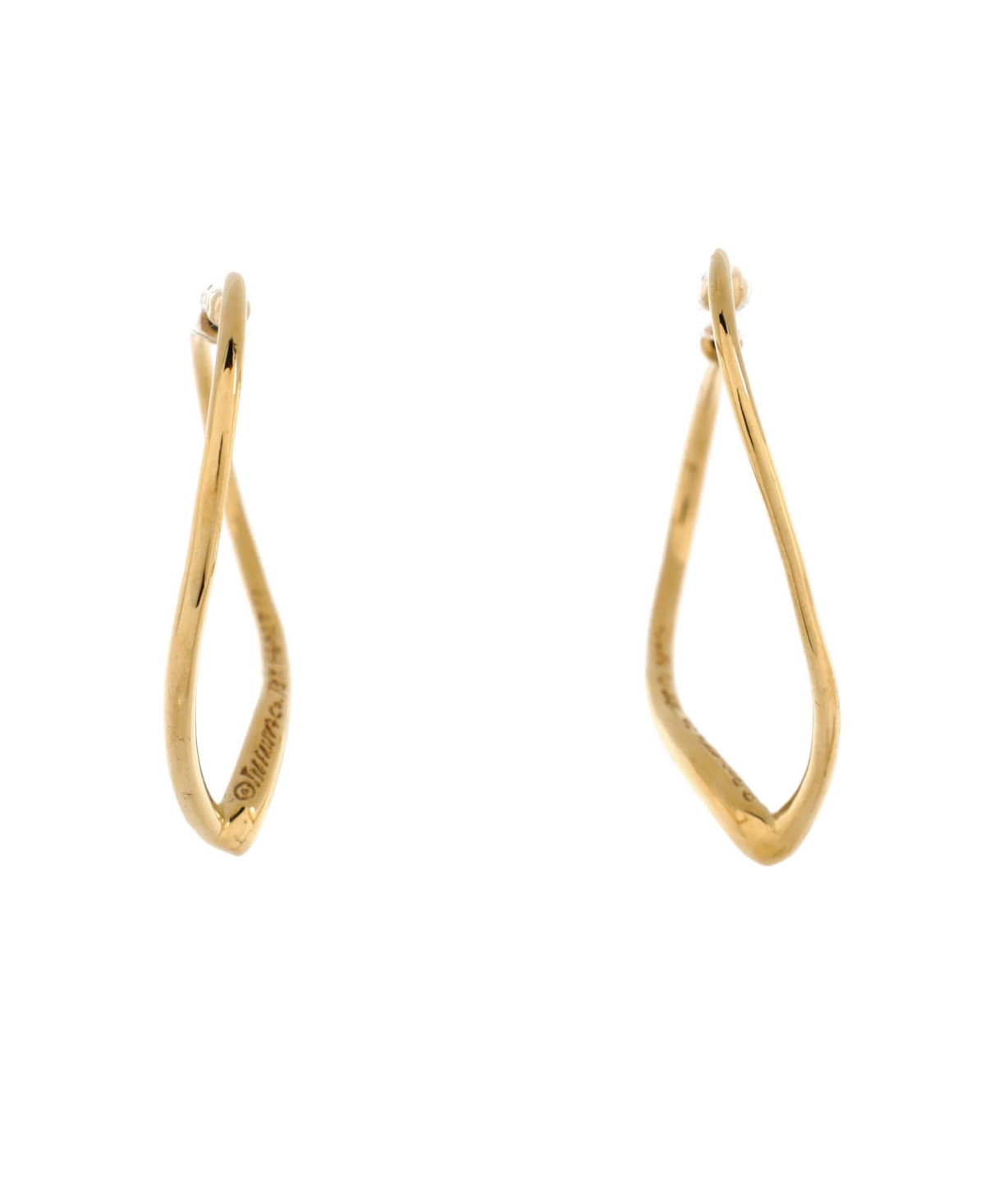 Pre-Owned Tiffany & Co. Elsa Peretti Open Heart Hoop Earrings - 18k yellow gold