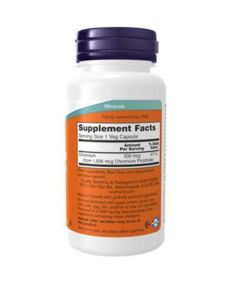 Chromium Picolinate ,200 Mcg ,100 Veg Caps