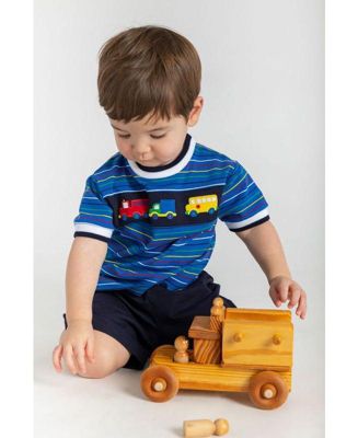 Stripe Knit Shirt With Vehicles