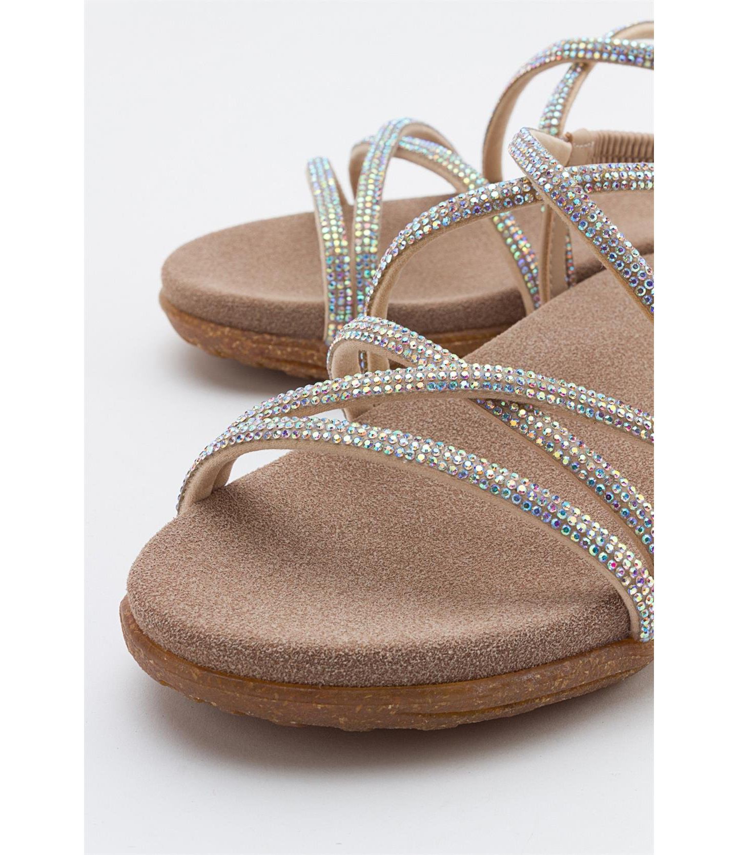 Женские сандалии Prologue Shoes Ever Embellished, цвет: Бежевая искусственная кожа — фото 5