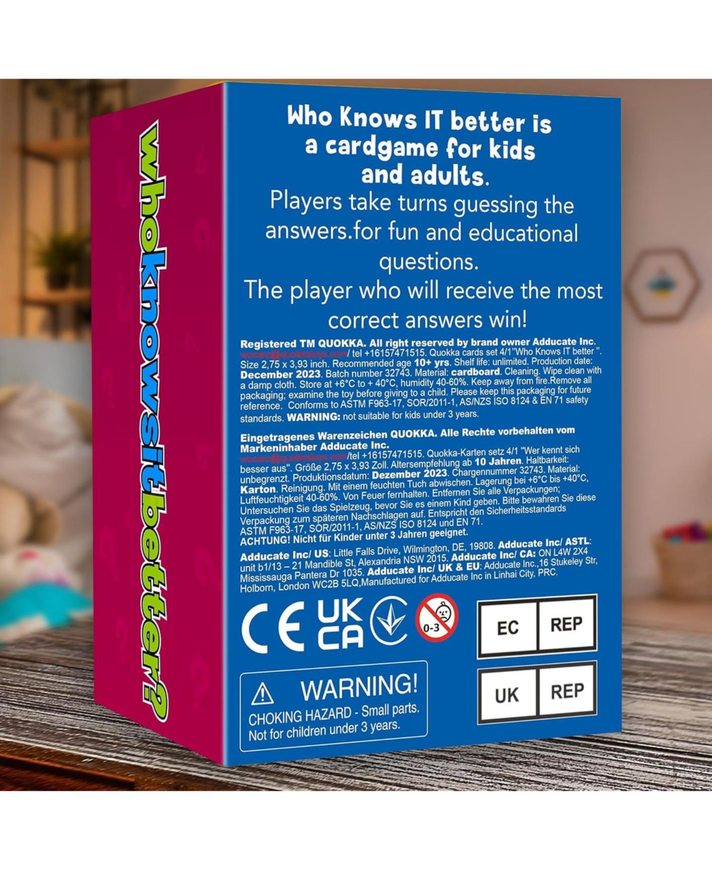 Детская карточная игра Quokka Who Knows Me Better 500+ Questions Card Game, Ages 8+, цвет: 4 Games Set — фото 7