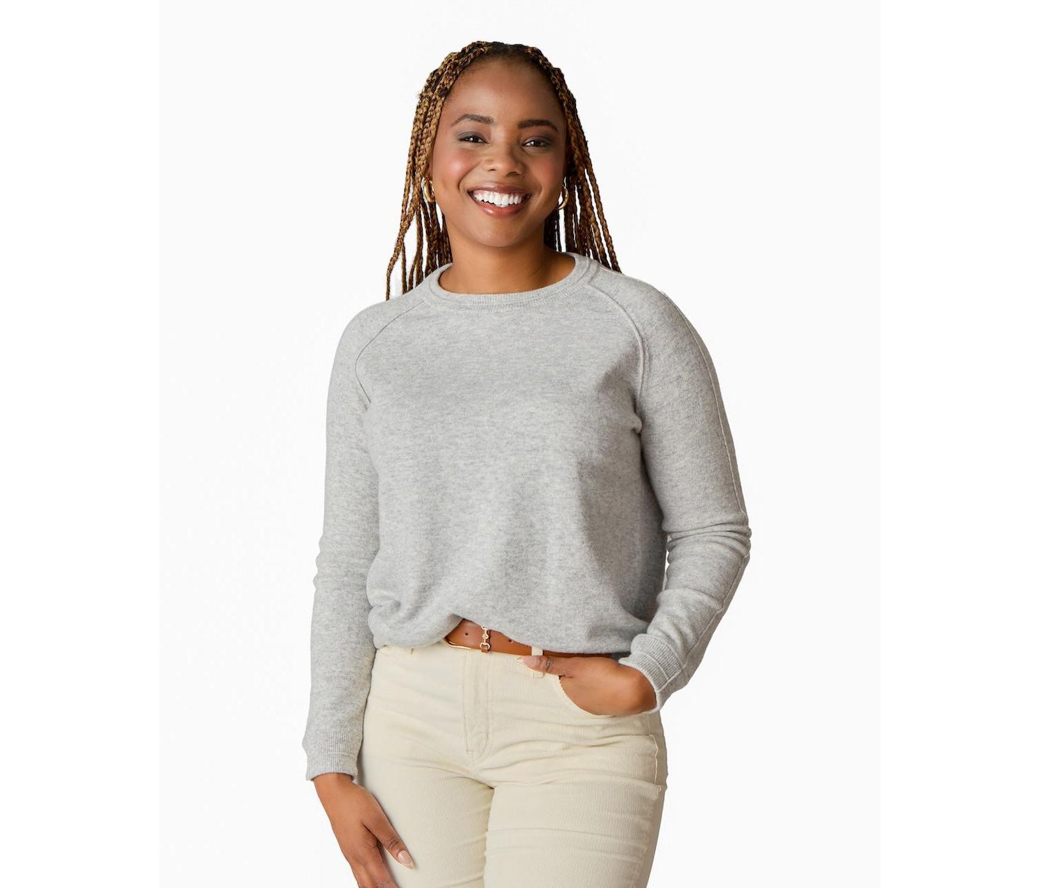 Women's Itch-Free Merino Wool Crewneck Sweater with Soft Liner