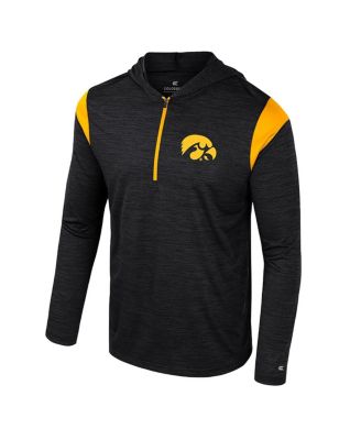 Men's Black Iowa Hawkeyes Dozer Half-Zip Wind shirt