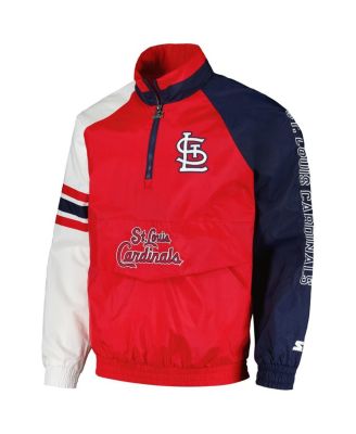Men's Red/Navy St. Louis Cardinals Elite Raglan Half-Zip Jacket