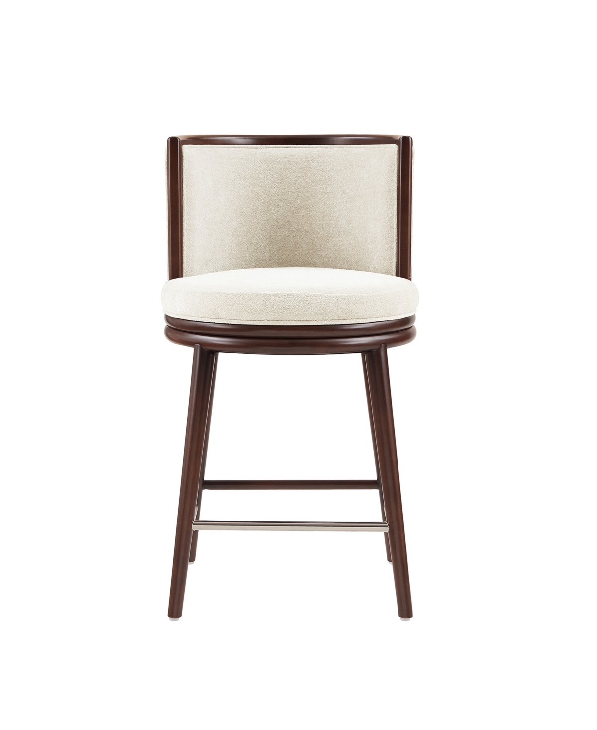 Manhattan Comfort 37.6" Evalyn Chenille Upholstered Counter Stool In White