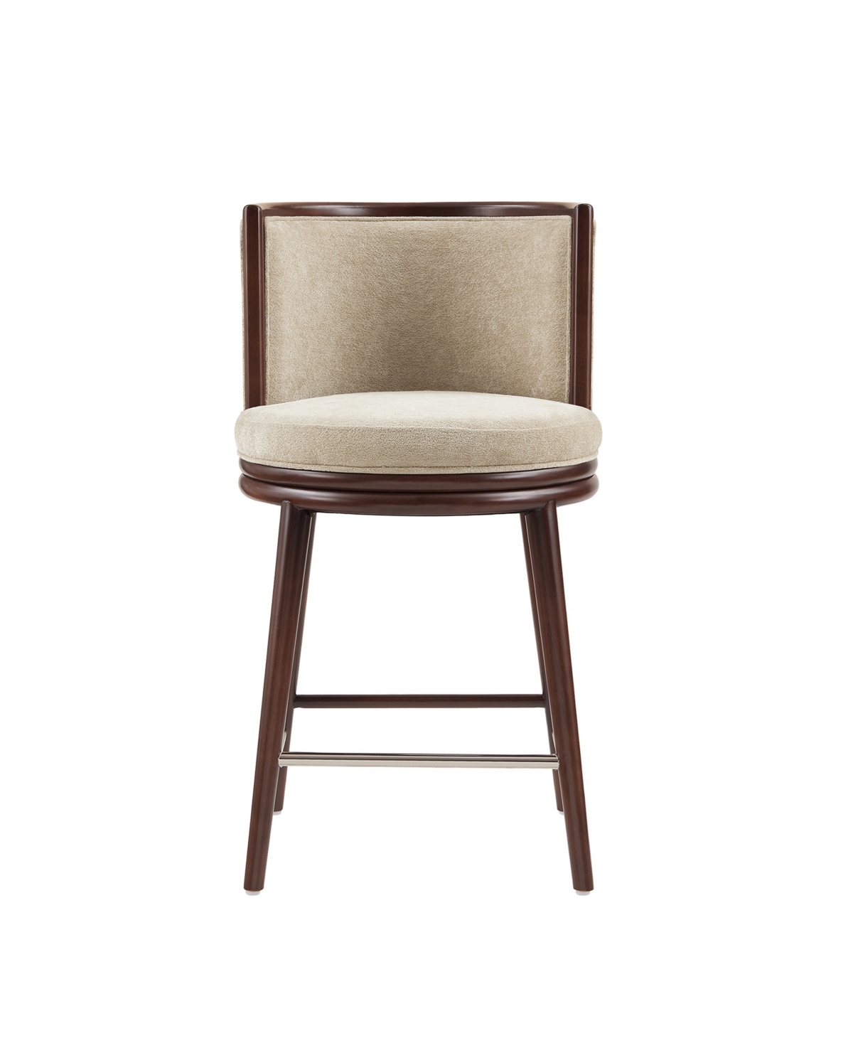 Manhattan Comfort 37.6" Evalyn Chenille Upholstered Counter Stool In Brown