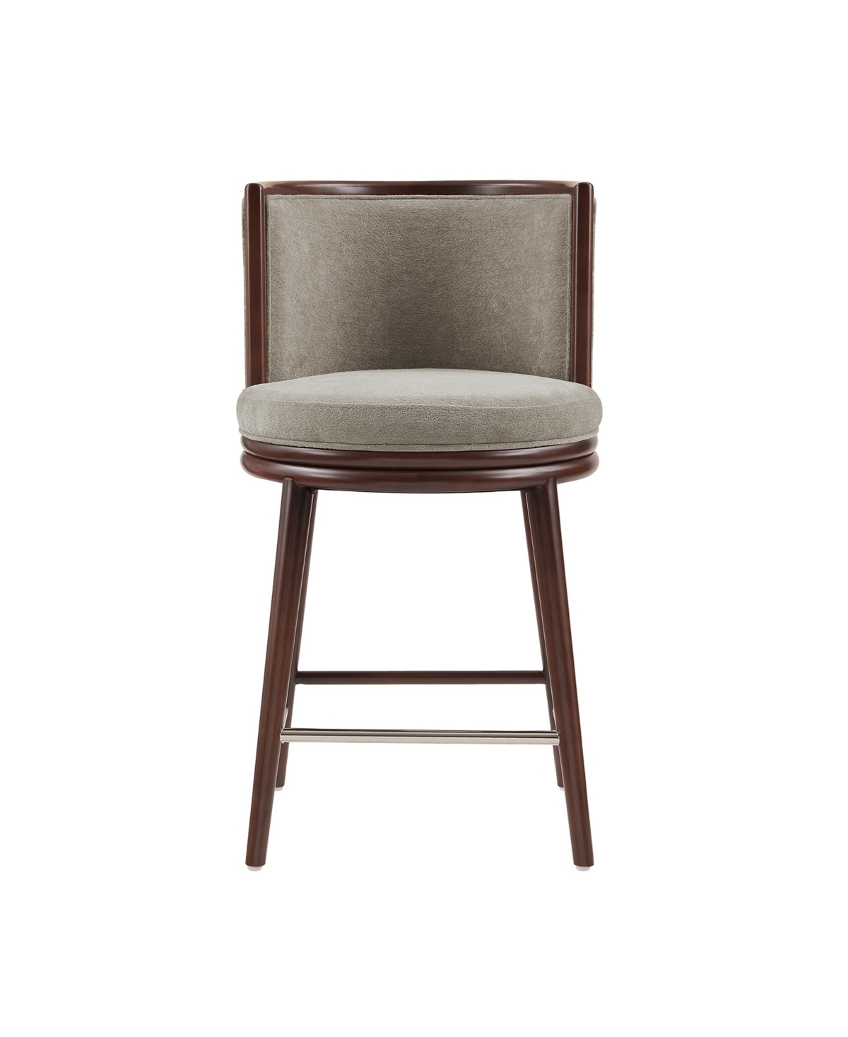Manhattan Comfort 37.6" Evalyn Chenille Upholstered Counter Stool In Gray