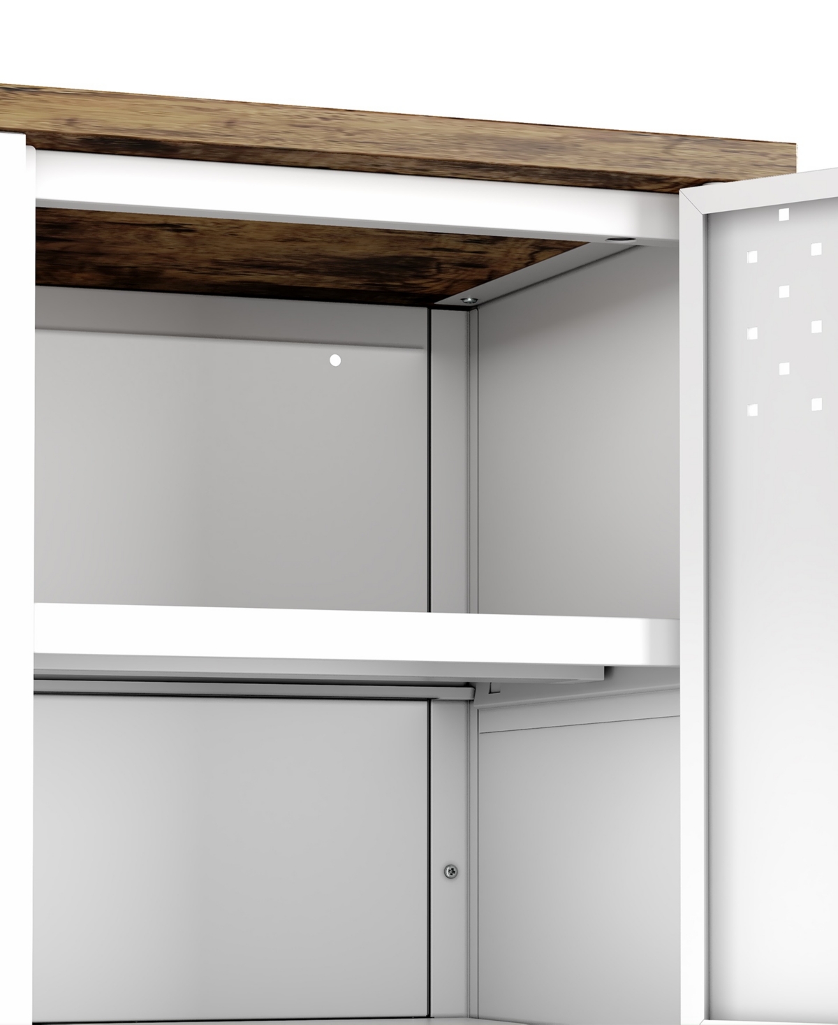 Manhattan Comfort 47.3" Landen Steel 6-shelf Tv Stand In White