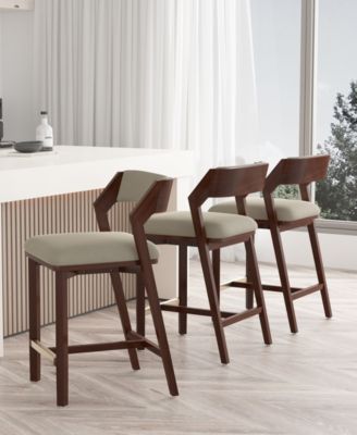 Patricia 36.2" Velvet Upholstered Counter Stool