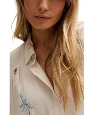 Women's Swallow Crinkle Embroidered Shirt