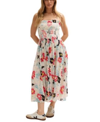 Women's Jessica Detachable Strap Poppy Print Midi Dress