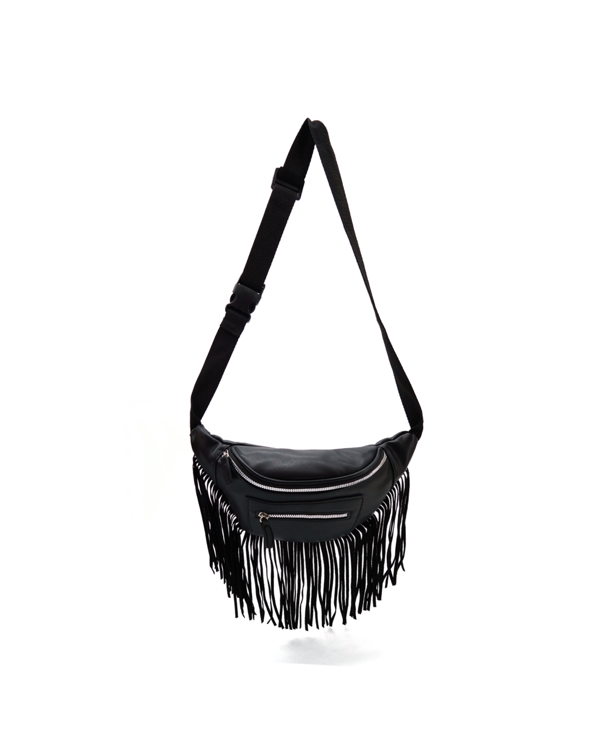 Roux Fringed Fanny Pack Bag - Black